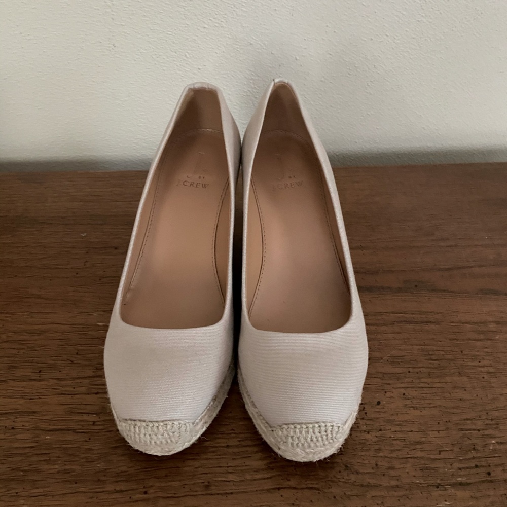 J. Crew Espadrille Wedges (Taupe/beige)